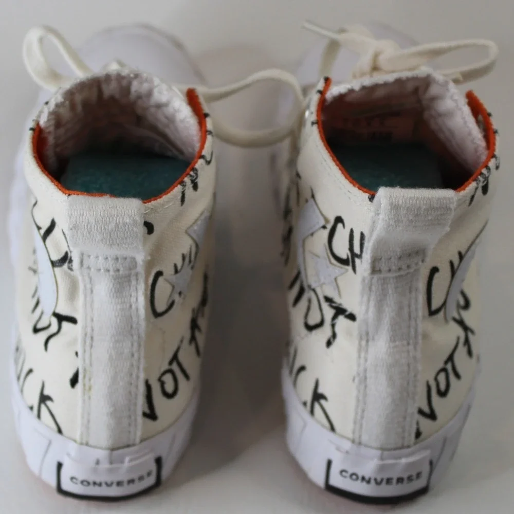 Converse Chuck Taylor All Star High Top‎ NOT A CHUCK Print White Orange SZ 4 US